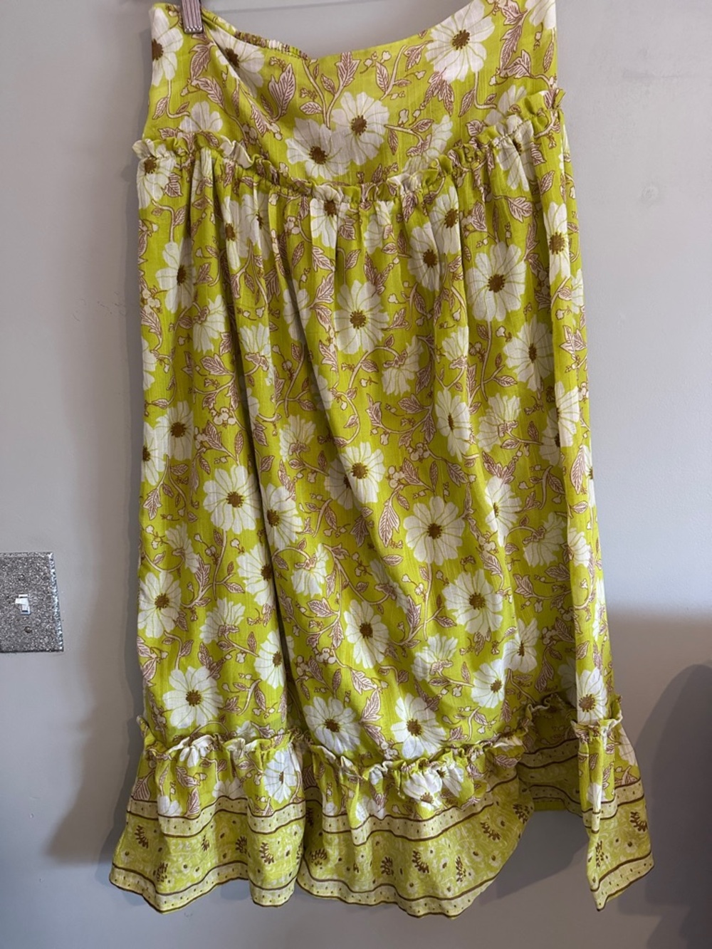 Free People Yellow Floral Maxi Skirt